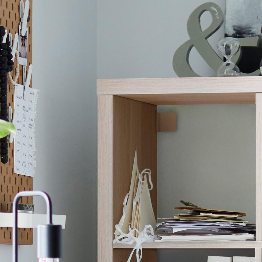 [IKEA/イケア/通販]KALLAX カラックス シェルフユニット 下部フレーム付き, ホワイトステインオーク調/ホワイト, 147x59 cm[IH](69443986)の画像