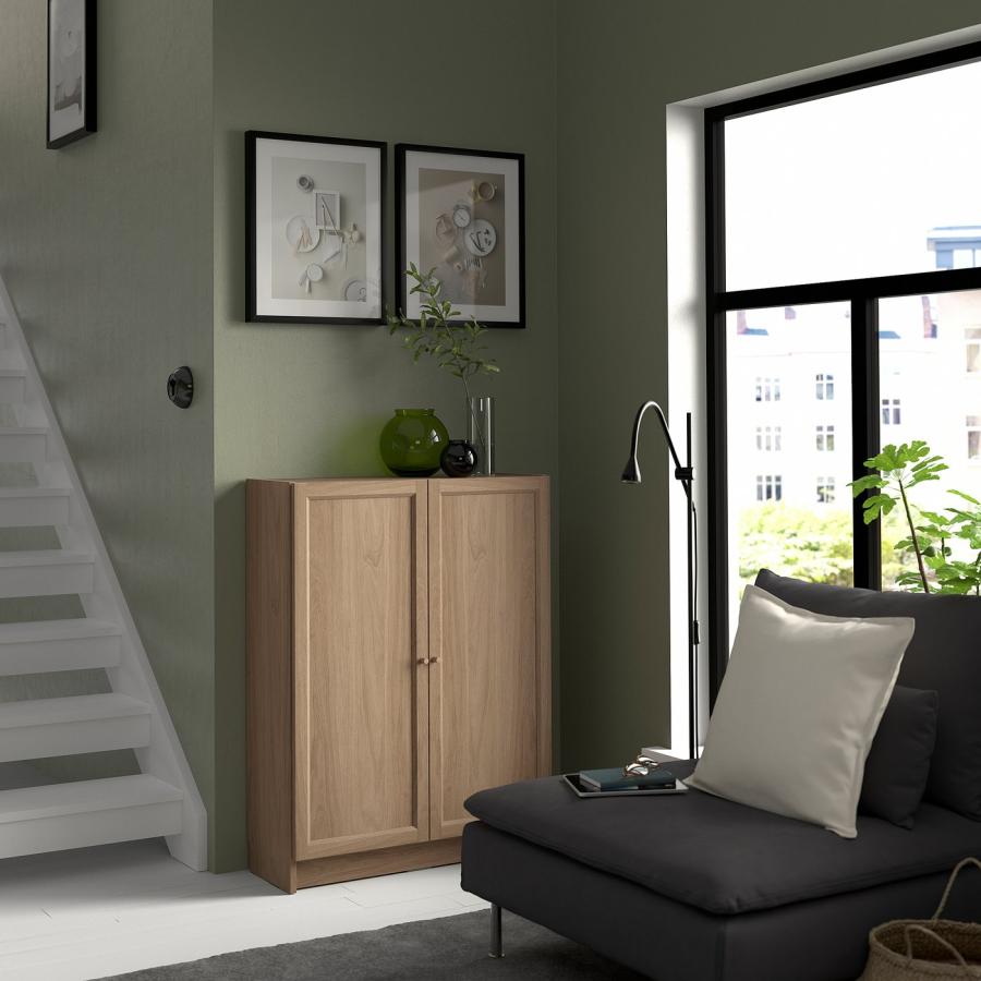 [IKEA/イケア/通販]BILLY ビリー / OXBERG オクスベリ 本棚 扉付き, オーク調, 80x30x106 cm[3](69483618) |  | 01