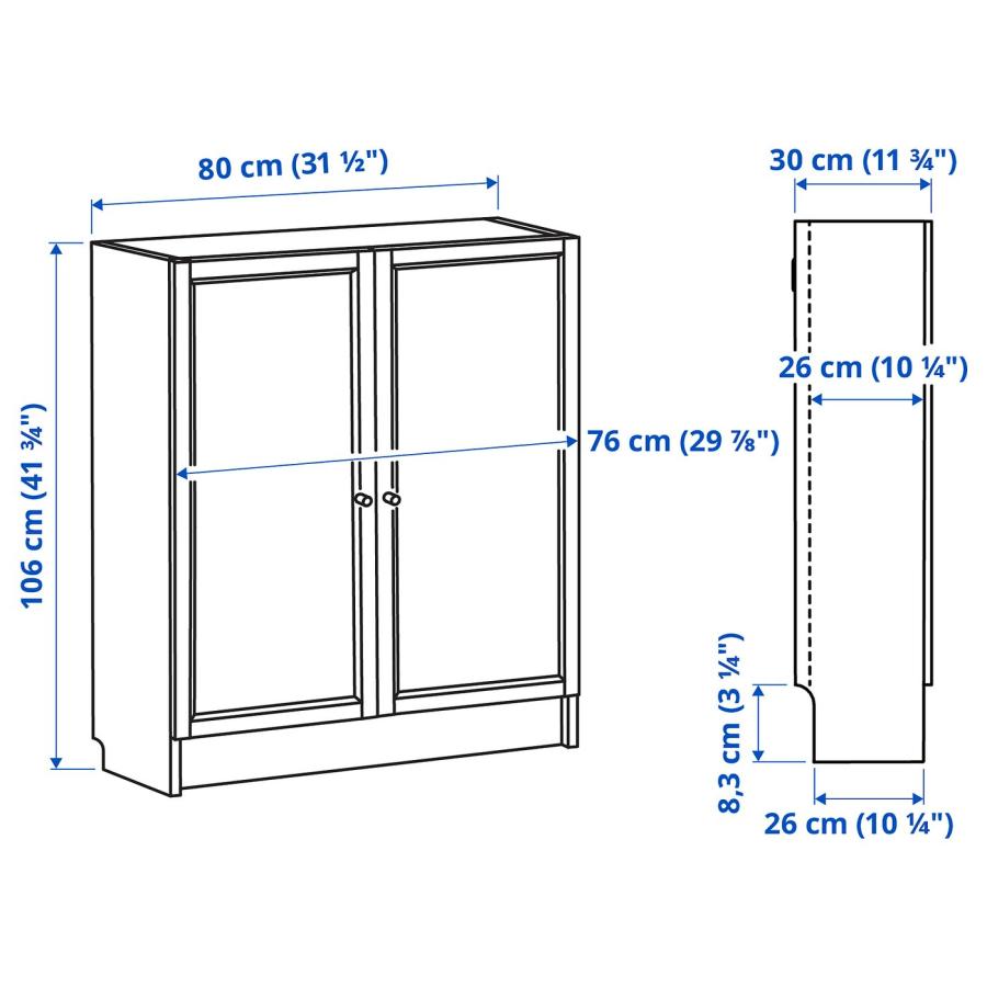 [IKEA/イケア/通販]BILLY ビリー / OXBERG オクスベリ 本棚 扉付き, オーク調, 80x30x106 cm[3](69483618) |  | 06
