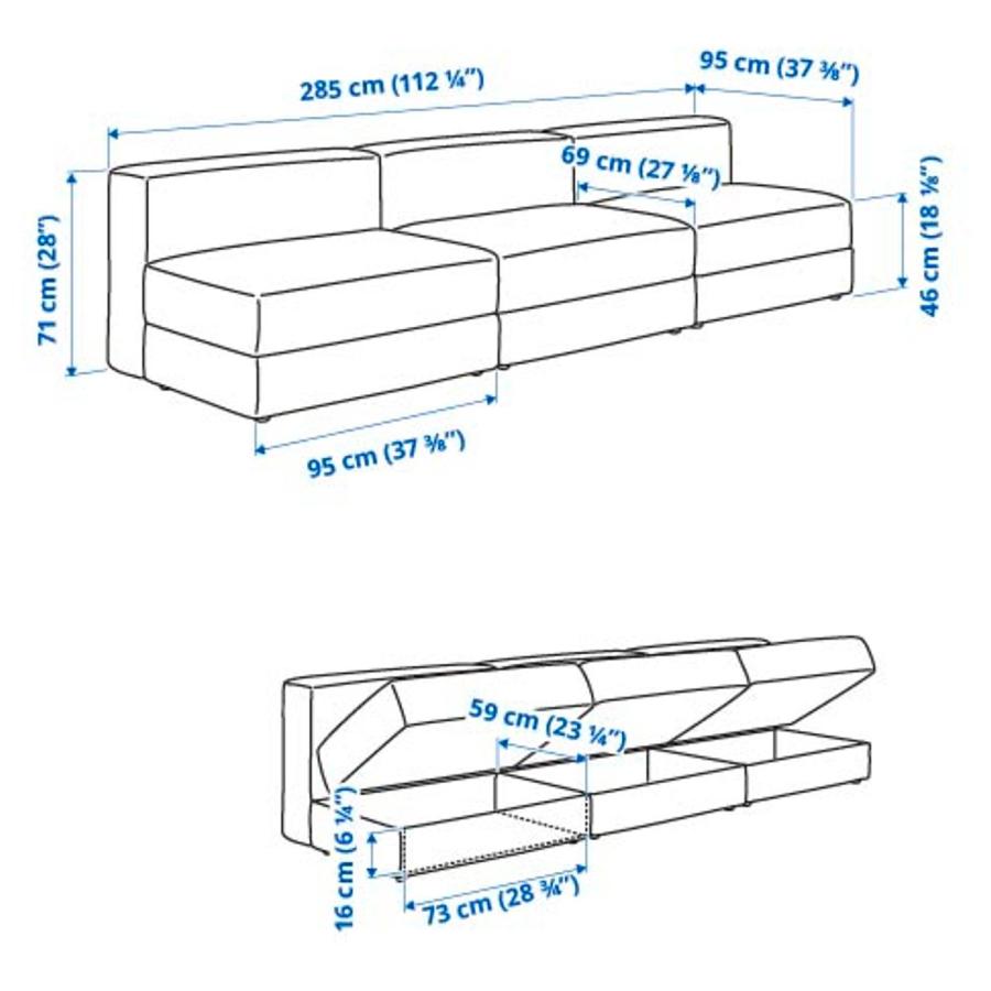 [IKEA/イケア/通販]JATTEBO イェッテボ 4.5人掛けモジュールソファ， サムサーラ グレーベージュ[9](69485090)_8