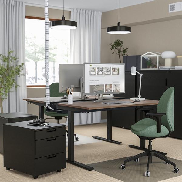 [IKEA/イケア/通販]MITTZON ミッツォーンデスク, ウォールナット材突き板/ブラック,140x80 cm[3](69528141) |  | 01