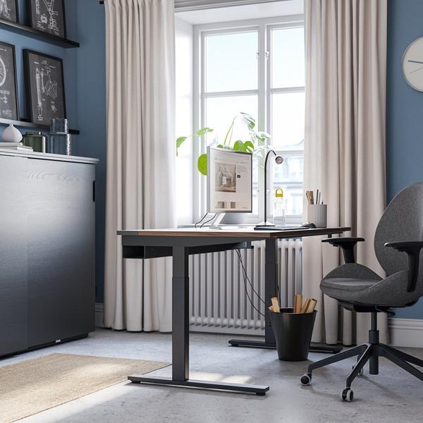 [IKEA/イケア/通販]MITTZON ミッツォーンデスク, ウォールナット材突き板/ブラック,140x80 cm[3](69528141) |  | 02