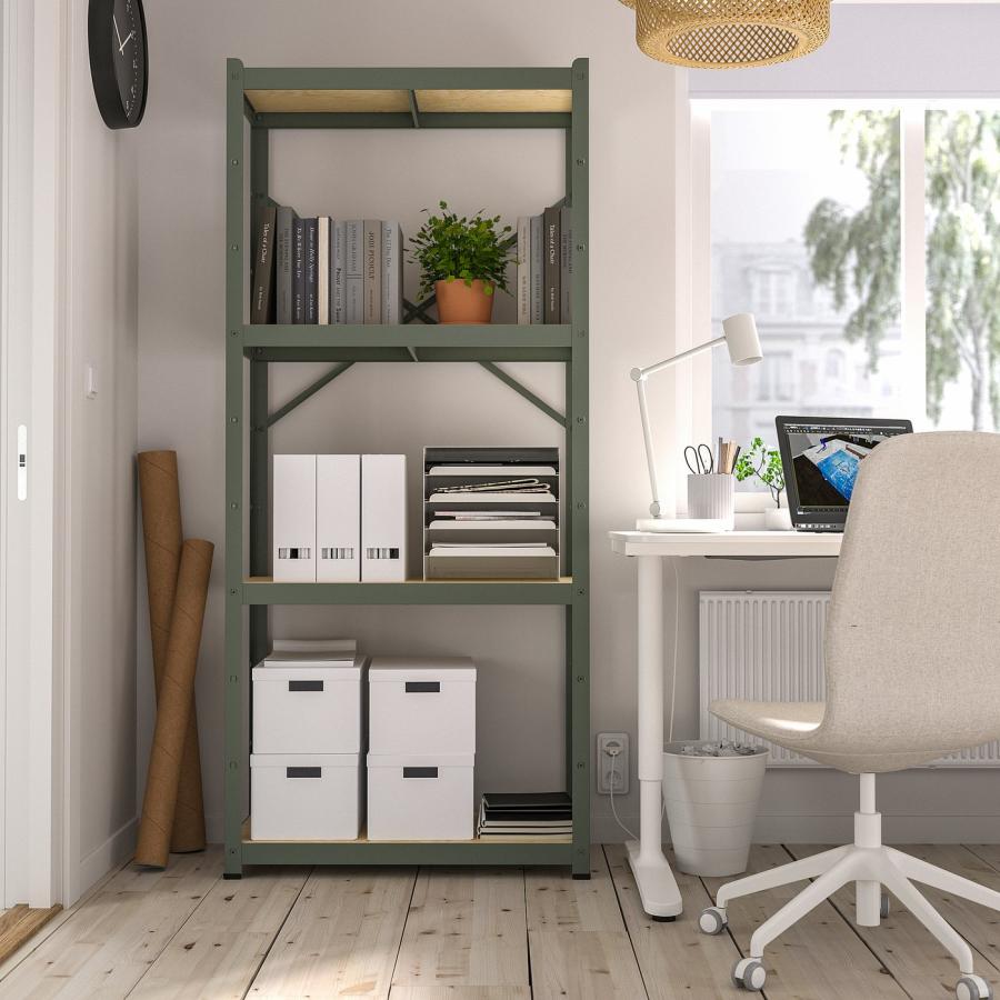 [IKEA/イケア/通販]BROR ブロール シェルフユニット, グレーグリーン/パイン材合板, 85x40x190 cm[5](69532181) |  | 02
