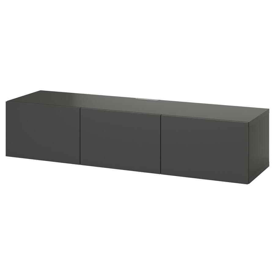 [IKEA/イケア/通販]BESTA ベストー テレビ台 扉付き, ダークグレー/ラップヴィーケン ダークグレー, 180x42x38 cm[11](69535575) | 