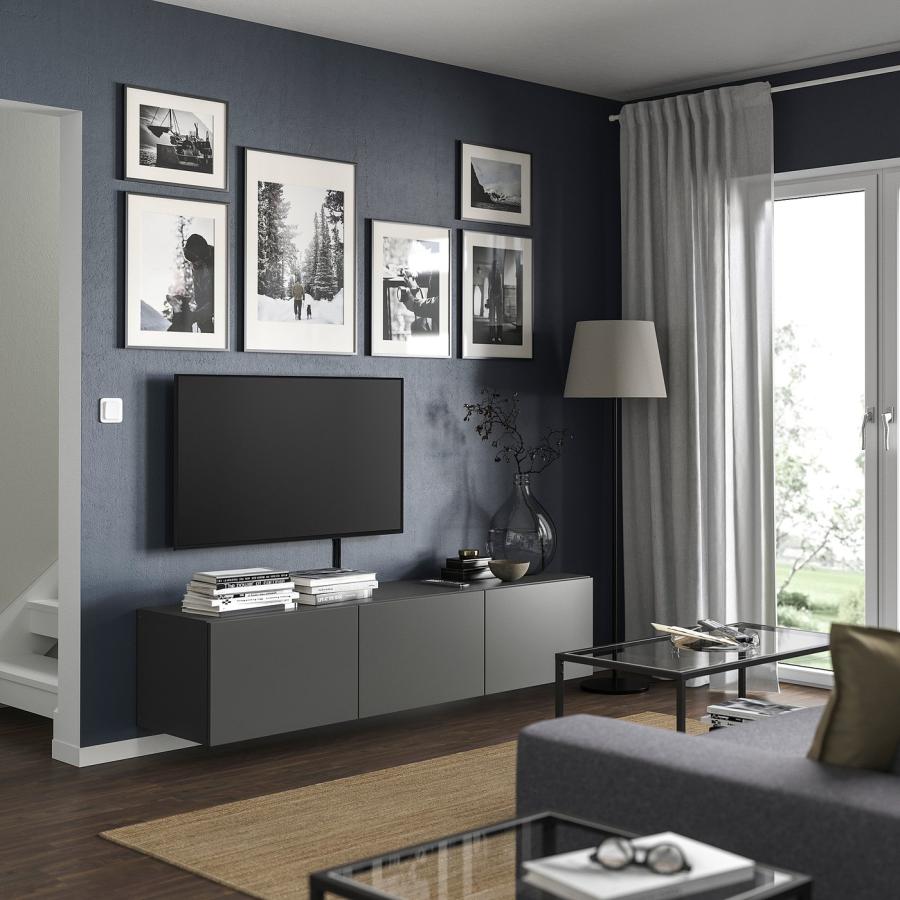 [IKEA/イケア/通販]BESTA ベストー テレビ台 扉付き, ダークグレー/ラップヴィーケン ダークグレー, 180x42x38 cm[11](69535575) |  | 01