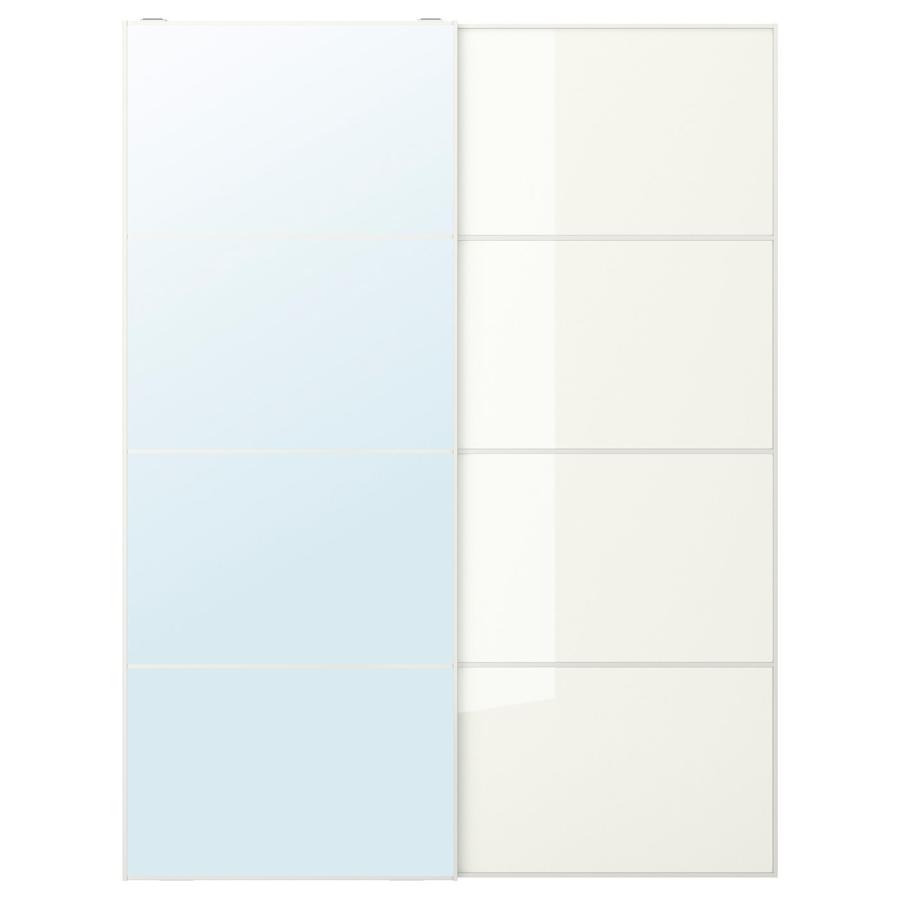 [IKEA/イケア/通販]AULI アウリ / FARVIK フェールヴィーク 引き戸 2枚組, ミラーガラス/ホワイトガラス, 150x201 cm[3](69560287) | 