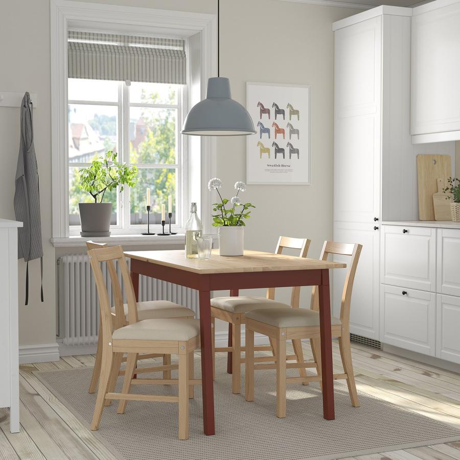 [IKEA/イケア/通販]PINNTORP ピントルプ / PINNTORP ピントルプ テーブル＆チェア4脚, ライトブラウンステイン レッドステイン/カートルプ ナチュラル ライトブ |  | 01