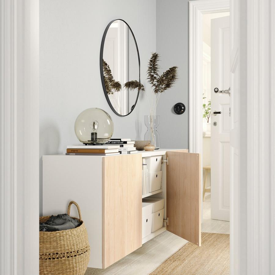 [IKEA/イケア/通販]BESTA ベストー 壁取り付け式キャビネットコンビネーション, ホワイト/フェーンリク アッシュ, 180x42x64 cm[15](69572153) |  | 02