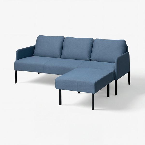 [IKEA/イケア/通販]GLOSTAD グロスタード3人掛けソファ 寝椅子付き, クニーサ ミディアムブルー[LE](69578598) | 