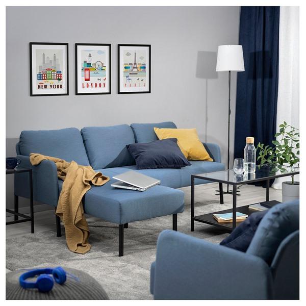 [IKEA/イケア/通販]GLOSTAD グロスタード3人掛けソファ 寝椅子付き, クニーサ ミディアムブルー[LE](69578598) |  | 03