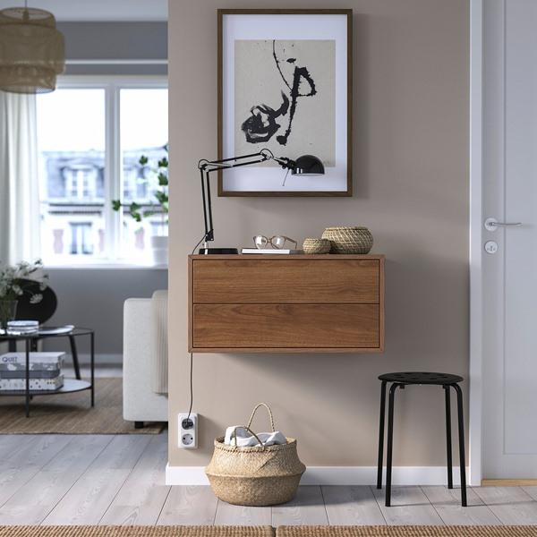 [IKEA/イケア/通販]EKET エーケト壁取り付け式収納コンビネーション, 引き出し2段付き/ブラウン ウォールナット調,70x35x35 cm[CC](69590374) |  | 01
