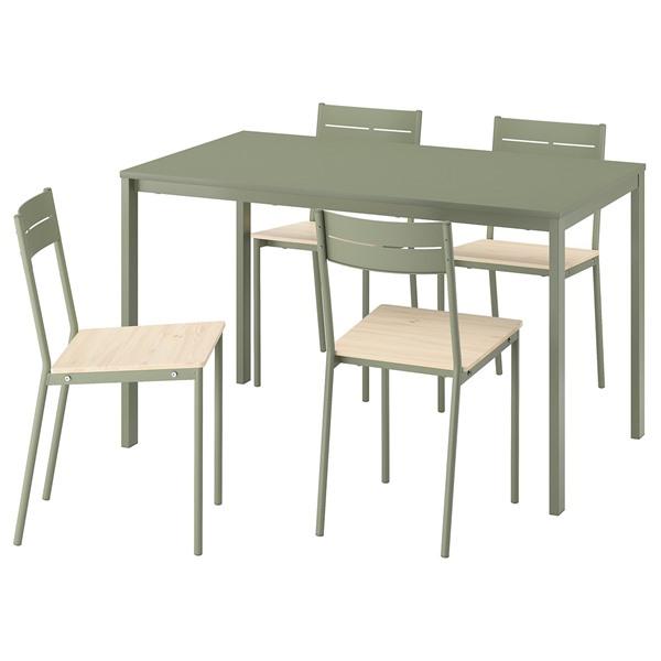 [IKEA/イケア/通販]VIHALS ヴィーハルステーブル＆チェア4脚, グリーン グリーン/グレーグリーン パ……[6](69599567) | 