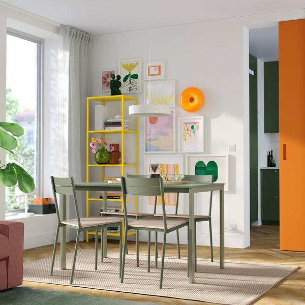 [IKEA/イケア/通販]VIHALS ヴィーハルステーブル＆チェア4脚, グリーン グリーン/グレーグリーン パ……[6](69599567) |  | 01