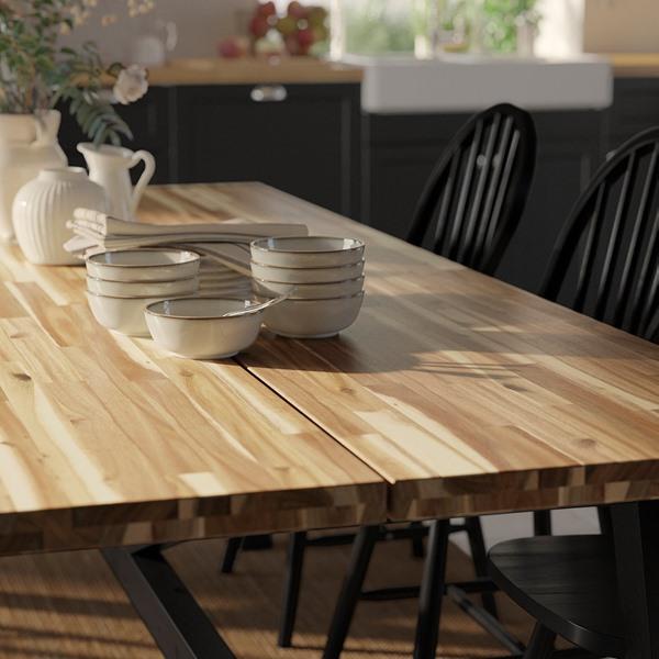 [IKEA/イケア/通販]SKOGSTA スコグスタ / SKOGSTA スコグスタテーブル＋チェア4＋ベンチ, アカシア/ブラック/ブラック アカシア/ブラック,235x100 cm[3](6961264 |  | 02