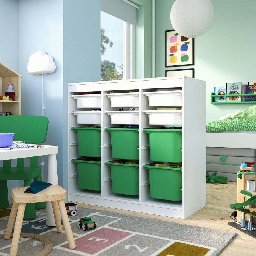[IKEA/イケア/通販]TROFAST トロファスト 収納コンビネーション, ルームディバイダ―/ホワイト ブライトグリーン, 99x44x95 cm[14](69613115) |  | 01