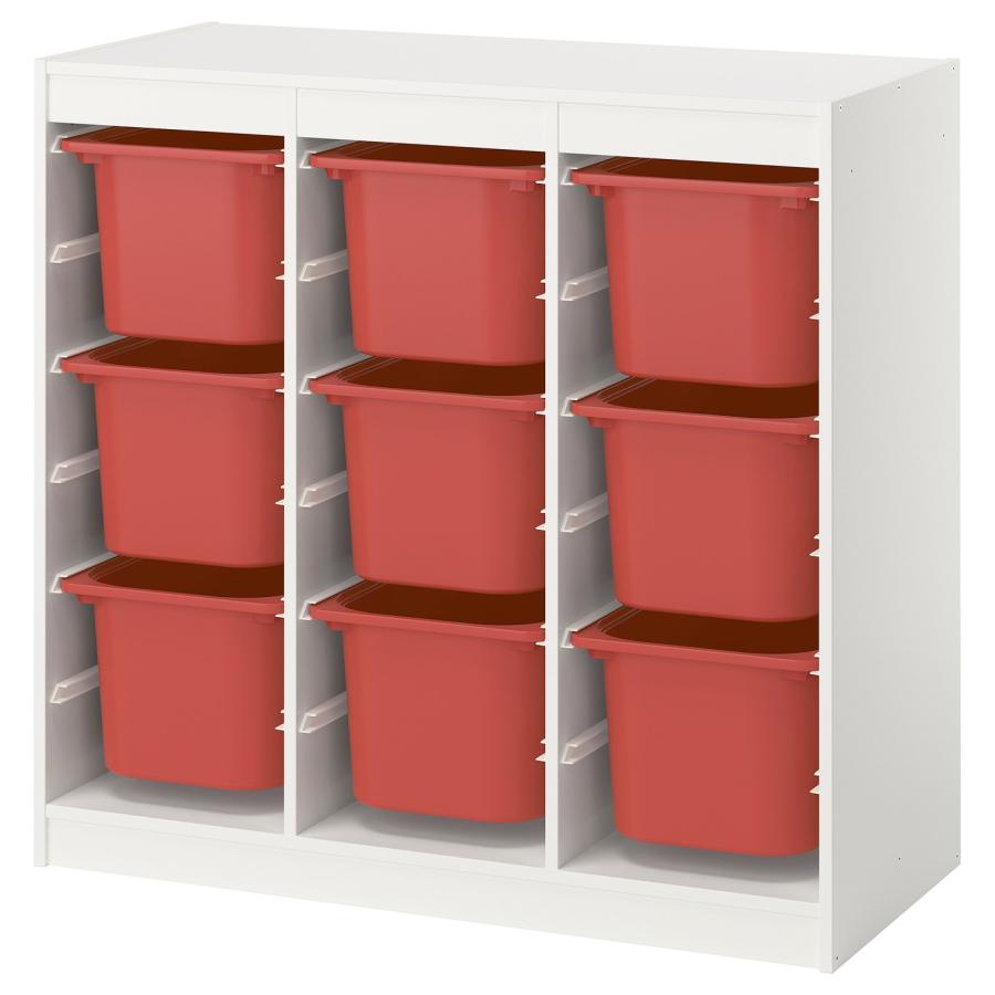 [IKEA/イケア/通販]TROFAST トロファスト 収納コンビネーション, ルームディバイダ―/ホワイト レッド, 99x44x95 cm[11](69613139) | 