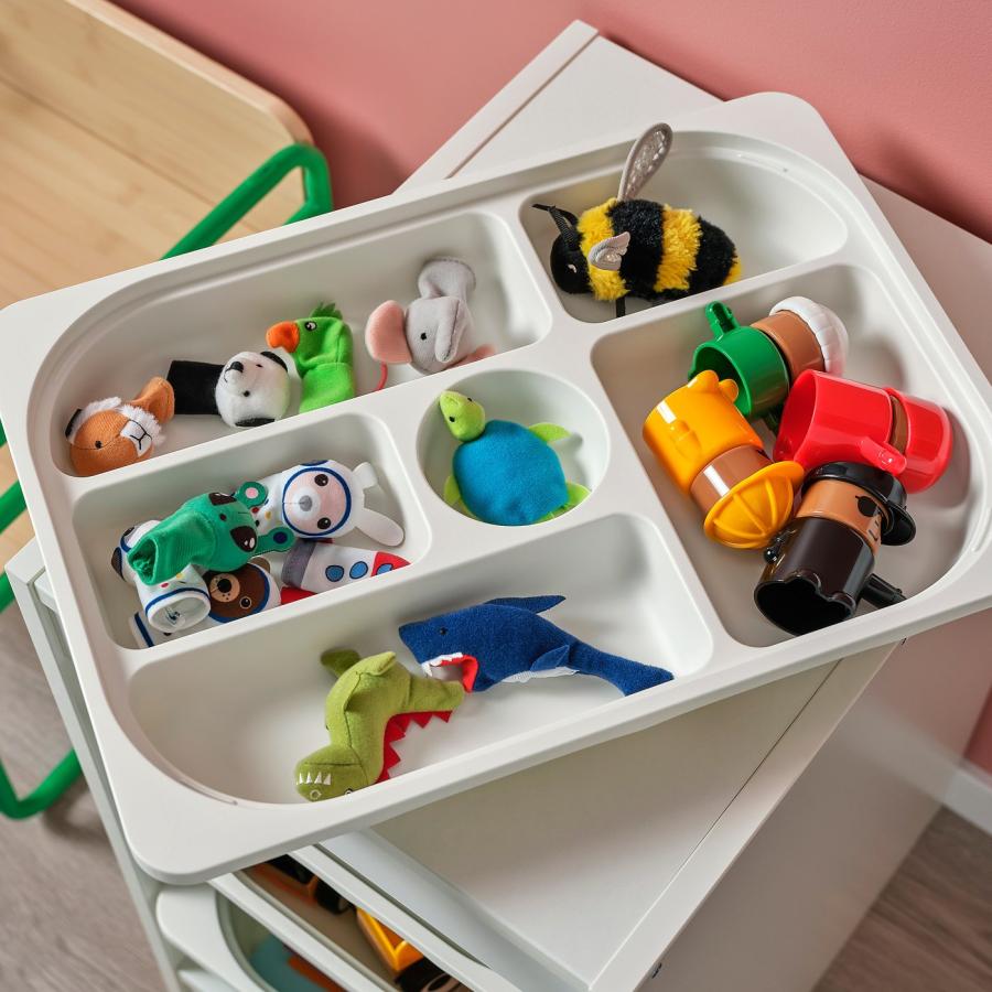 [IKEA/イケア/通販]TROFAST トロファスト デスク メッシュ収納ボックス/トレイ付き, ライトホワイトステインパイン/ホワイト ダークグレー, 124x44x53 cm[9](696 |  | 01