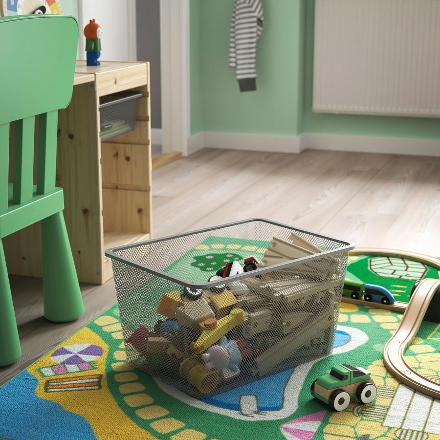 [IKEA/イケア/通販]TROFAST トロファスト デスク メッシュ収納ボックス/トレイ付き, ライトホワイトステインパイン/ホワイト ダークグレー, 124x44x53 cm[9](696 |  | 02
