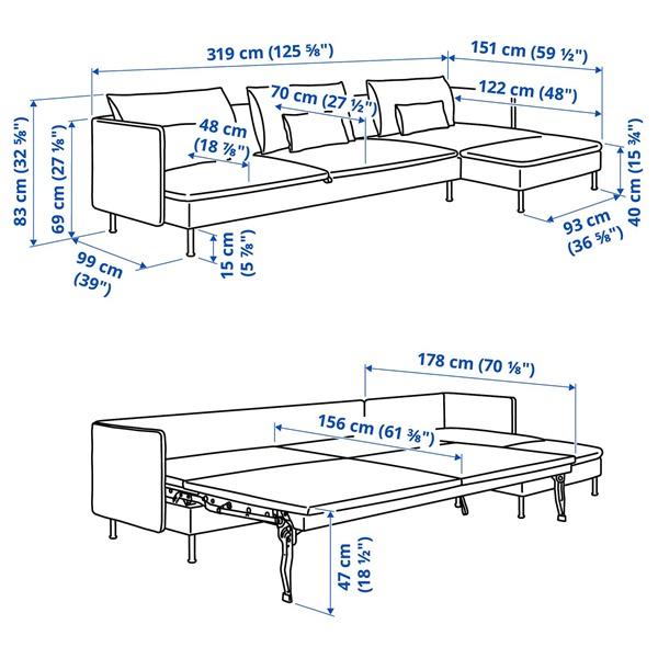 [IKEA/イケア/通販]SODERHAMN ソーデルハムン 4人掛けソファベッド, 寝椅子付き/フリードトゥナ ダークグレーブルー[10](69621380) |  | 03