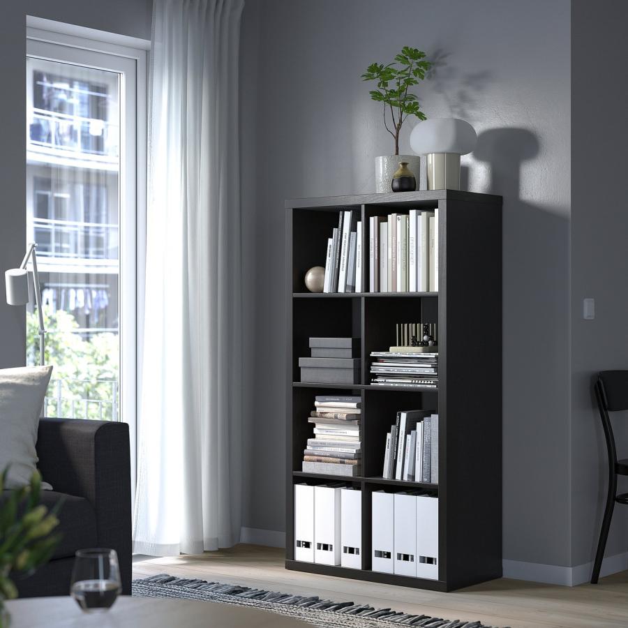 [IKEA/イケア/通販]KALLAX カラックス シェルフユニット, ブラックブラウン, 77x147 cm[I](70351891)の画像
