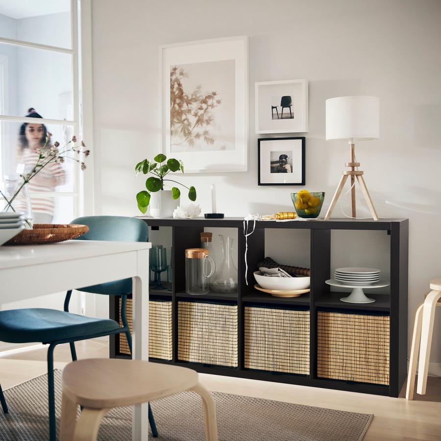 [IKEA/イケア/通販]KALLAX カラックス シェルフユニット, ブラックブラウン, 77x147 cm[I](70351891)の画像