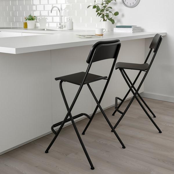 [IKEA/イケア/通販]FRANKLIN フランクリンカウンターチェア 背もたれ付き 折りたたみ式, カウンターの高さ ブラック/ブラック,63 cm[H](70406742) |  | 01