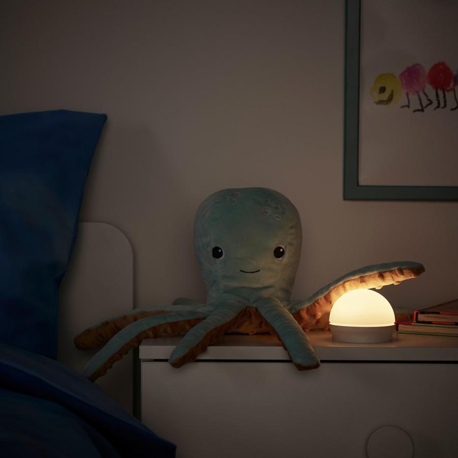 [IKEA/イケア/通販]BLAVINGAD ブローヴィンガード ぬいぐるみ LEDナイトライト付き, ターコイズ タコ/電池式[A](70520399) |  | 03
