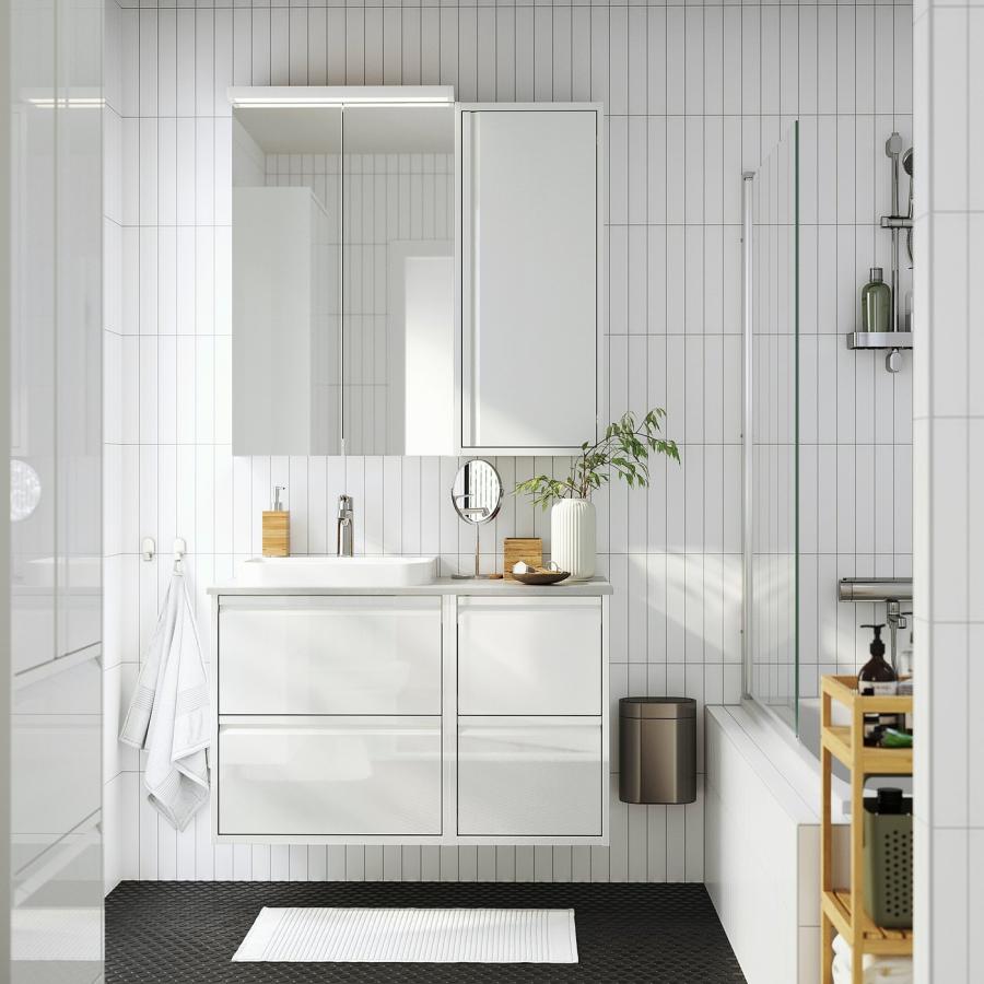 [IKEA/イケア/通販]ANGSJON エングショーン ウォールキャビネット 扉付き, ハイグロス ホワイト, 40x15x95 cm[E](70535305) |  | 01