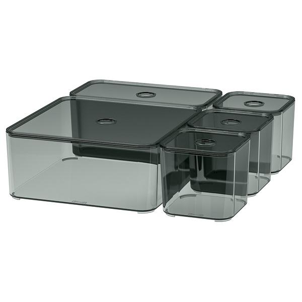 [IKEA/イケア/通販]VISSLAAN ヴィッスラオンふた付きボックス5点セット, グレー[A](70555162) | 