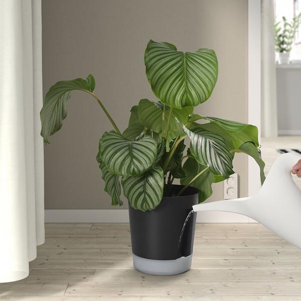[IKEA/イケア/通販]VARDTRAD ヴォルドトレド自動水やり機能付き植木鉢, 室内/屋外用 透明/チャコール,19 cm[AB](70570860) |  | 01