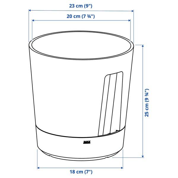 [IKEA/イケア/通販]VARDTRAD ヴォルドトレド自動水やり機能付き植木鉢, 室内/屋外用 透明/チャコール,19 cm[AB](70570860) |  | 06