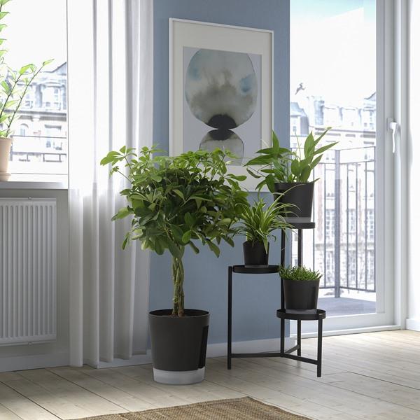 [IKEA/イケア/通販]VARDTRAD ヴォルドトレド自動水やり機能付き植木鉢, 室内/屋外用 透明/チャコール,19 cm[AB](70570860) |  | 07