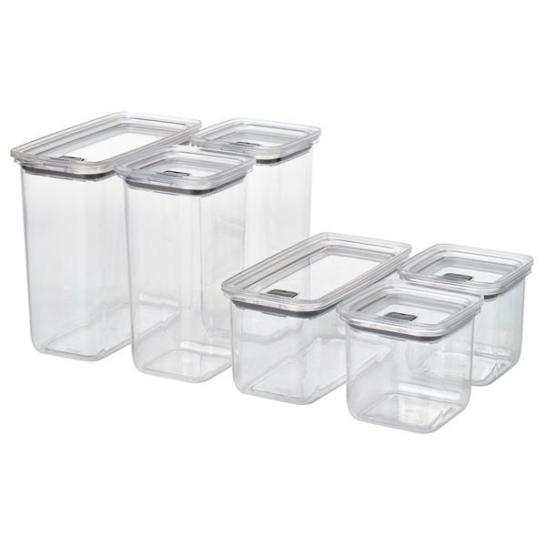 [IKEA/イケア/通販]KORALLVIPPA コラルヴィッパ乾燥食品用容器 ふた付き 6個セット, 透明[B](70599415) | 