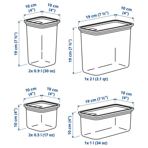 [IKEA/イケア/通販]KORALLVIPPA コラルヴィッパ乾燥食品用容器 ふた付き 6個セット, 透明[B](70599415) |  | 07