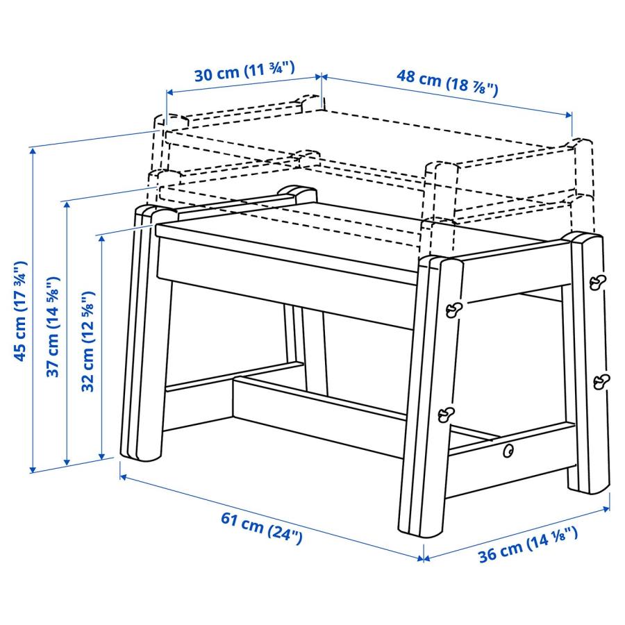 [IKEA/イケア/通販]FLISAT フリサット 子ども用ベンチ, 高さ調節可能/グリーン[D](70609179)_6