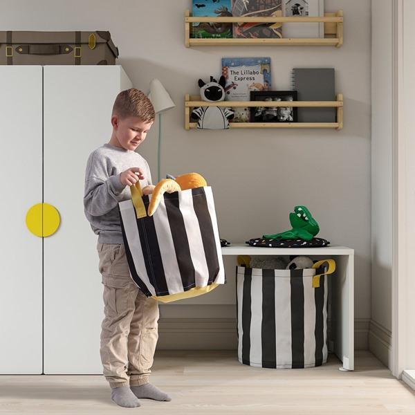 [IKEA/イケア/通販]NICKY ニッキー収納バッグ, ブラック ホワイト/ストライプ[B](70617495) |  | 02