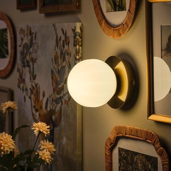 [IKEA/イケア/通販]AKTERSPRING アクテルスプリングウォールランプ 埋め込み配線, オパールホワイト ガラス/真ちゅうメッキ,15 cm[A](70618819) |  | 02