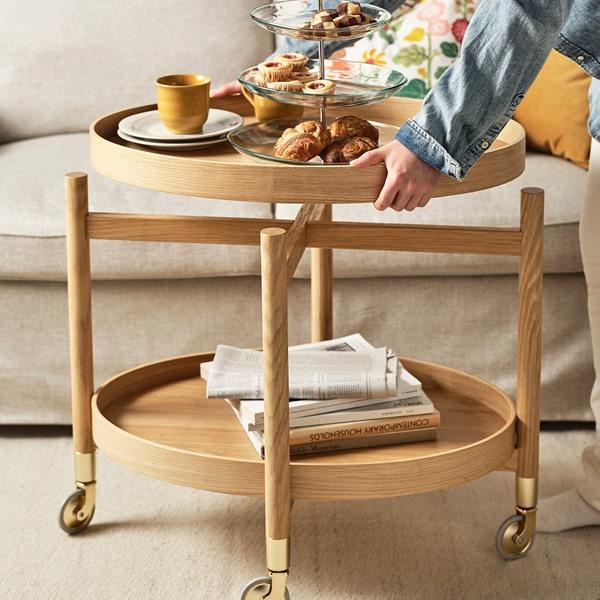 [IKEA/イケア/通販]VALNAS ヴァルネスワゴンテーブル, オーク材突き板[E](70628031) |  | 02