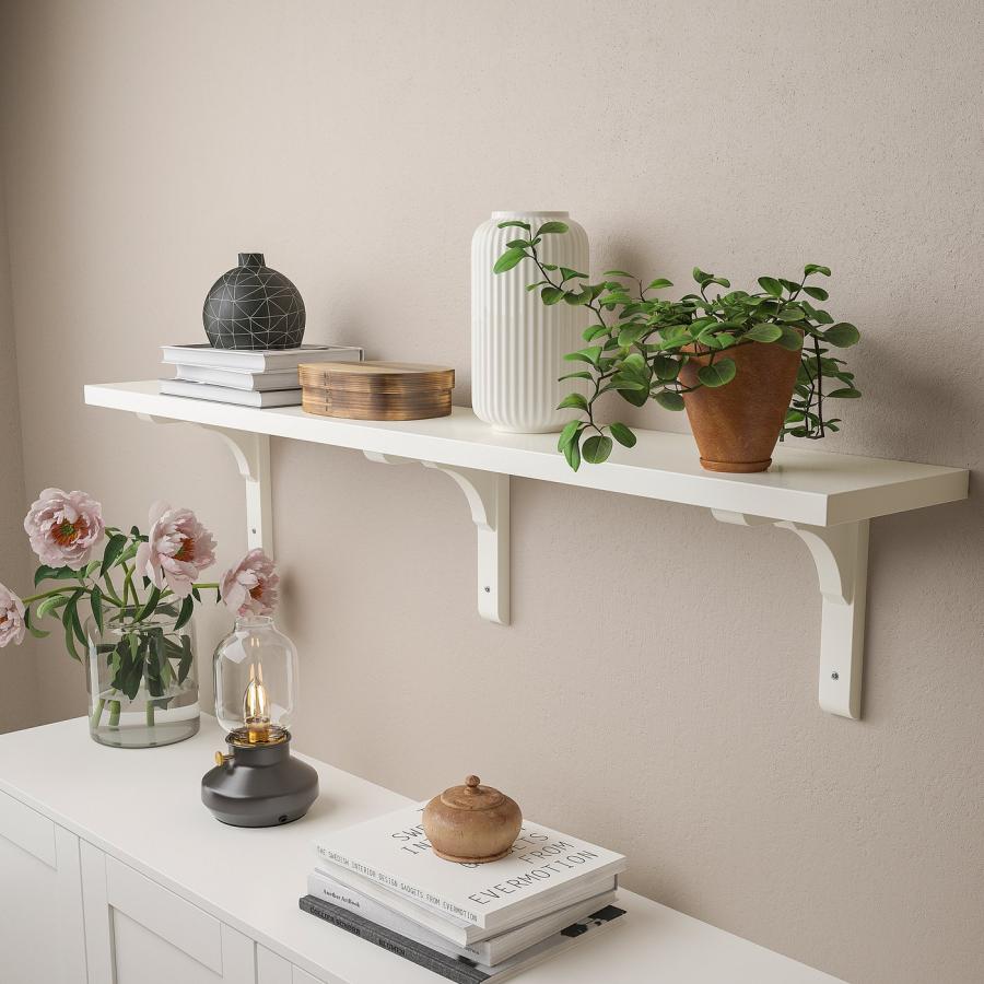 [IKEA/イケア/通販]BERGSHULT ベリスフルト / RAMSHULT ラムスフルト ウォールシェルフ, ホワイト, 120x20 cm[4](79325478) |  | 01
