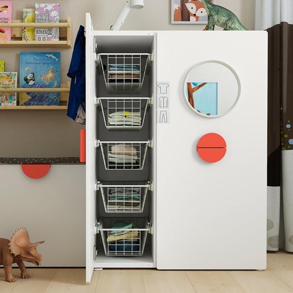 【IKEA/イケア/通販】SMASTAD スモースタード ワードローブ プルアウトユニット付き, ホワイト,…[15](79389012) |  | 02