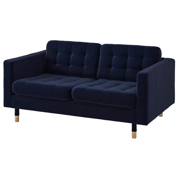 [IKEA/イケア/通販]LANDSKRONA ランズクローナ 2人掛けソファ, ジューパルプ ダークブルー/ウッド[AA](79415817) | 