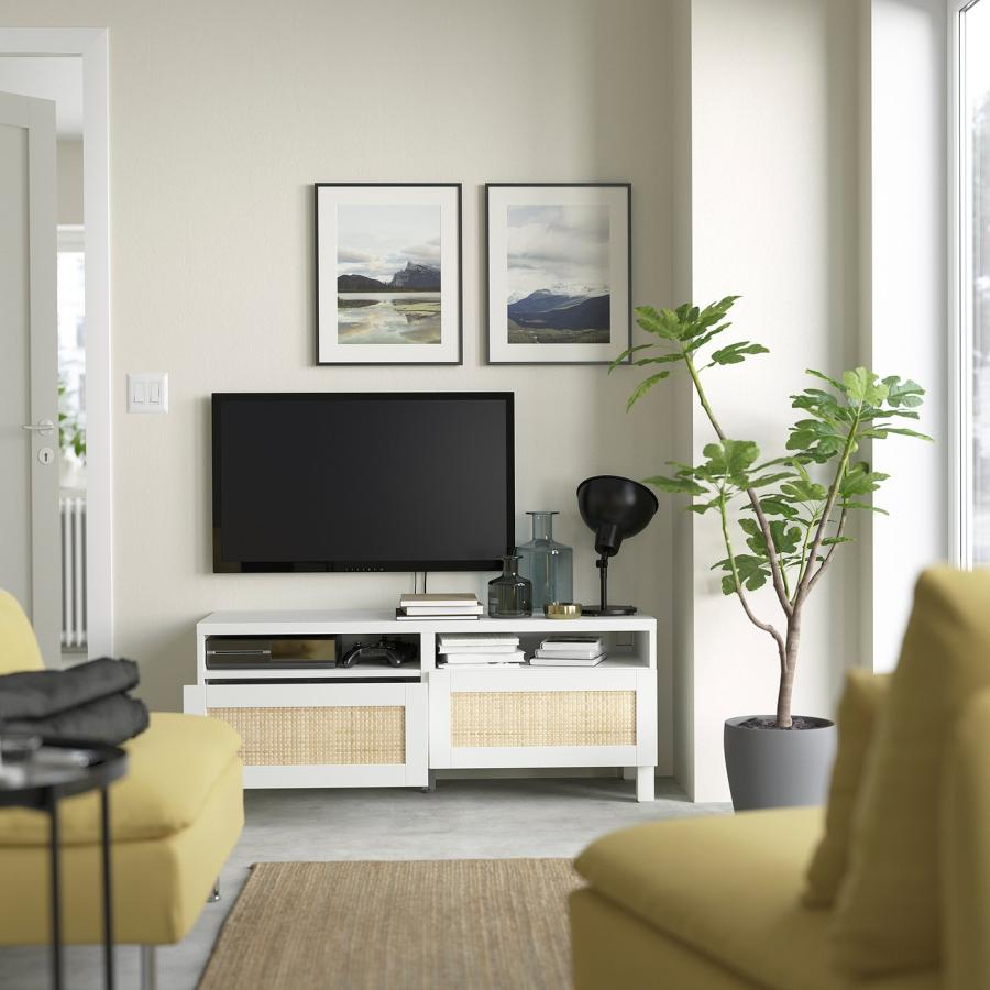 IKEA イケア ベストー テレビ台 木目調 ホワイト 120cm 脚付 引き出 IKEA/イケア/通販]BESTA ベストー テレビ台 引き出し付き, ホワイト