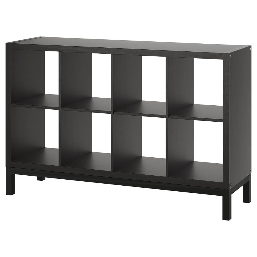 [IKEA/イケア/通販]KALLAX カラックス シェルフユニット 下部フレーム付き, ブラックブラウン/ブラック, 147x94 cm[AF](79471667) | 