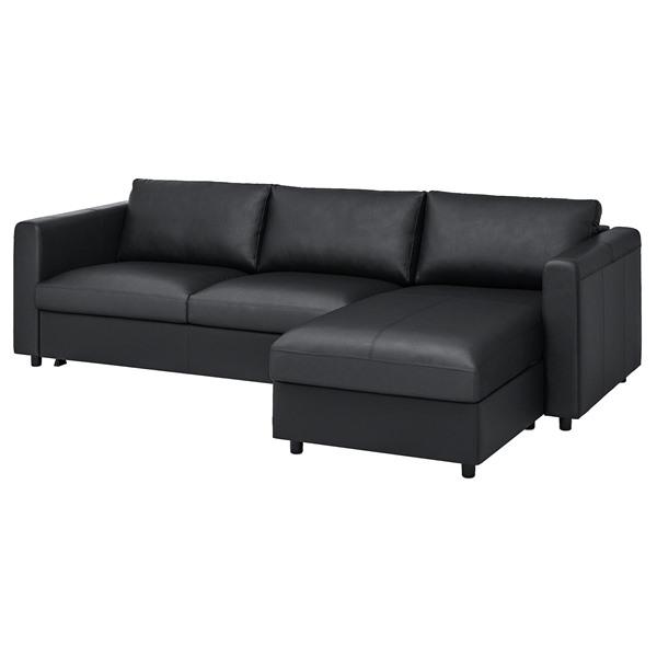 [IKEA/イケア/通販]VIMLE ヴィムレ3人掛けソファベッド 寝椅子付き, グラン/ボームスタード ブラック[7](79477358) | 
