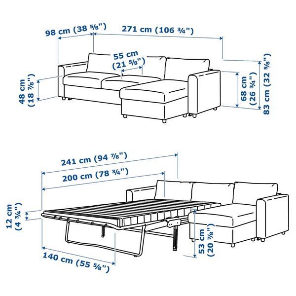 [IKEA/イケア/通販]VIMLE ヴィムレ3人掛けソファベッド 寝椅子付き, グラン/ボームスタード ブラック[7](79477358) |  | 08