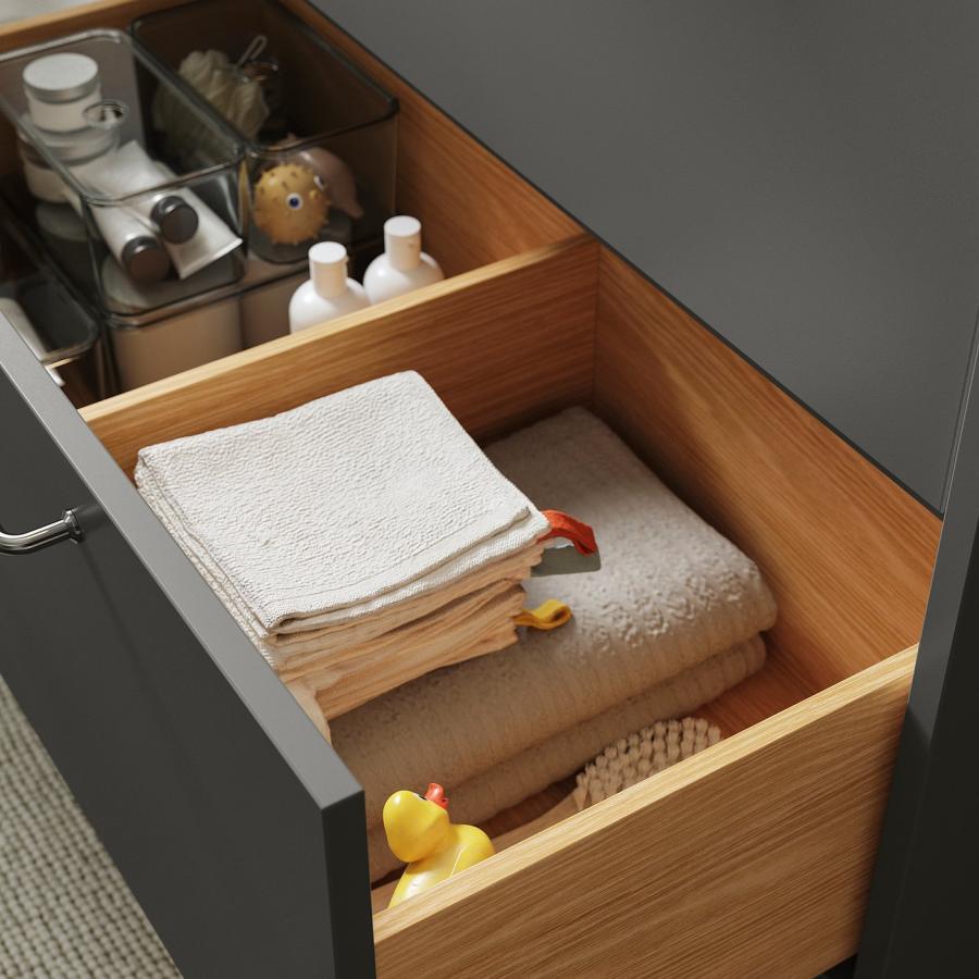 [IKEA/イケア/通販]HAVBACK ハーヴベック / ORRSJON オルショーン 洗面台 引き出し付き/洗面ボウル/水栓, ダークグレー, 62x49x69 cm[5](79516680) |  | 03