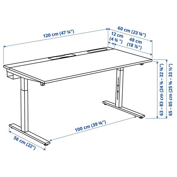 [IKEA/イケア/通販]MITTZON ミッツォーン デスク, ウォールナット材突き板/ブラック, 120x60 cm[3](79526014) |  | 07
