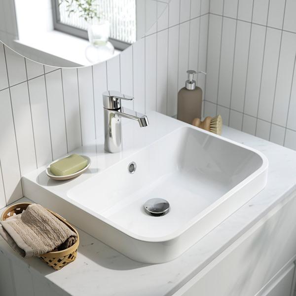 [IKEA/イケア/通販]ANGSJON エングショーン / BACKSJON バックショーン洗面台 引き出し付き/洗面ボウル/水栓, ハイグロス ホワイト/竹,102x49x71 cm[5](79526815 |  | 04