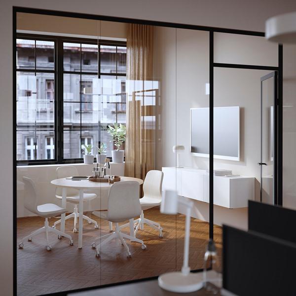 [IKEA/イケア/通販]MITTZON ミッツォーン会議用テーブル, 丸形 バーチ材突き板/ホワイト,120x75 cm[ID](79530389) |  | 01