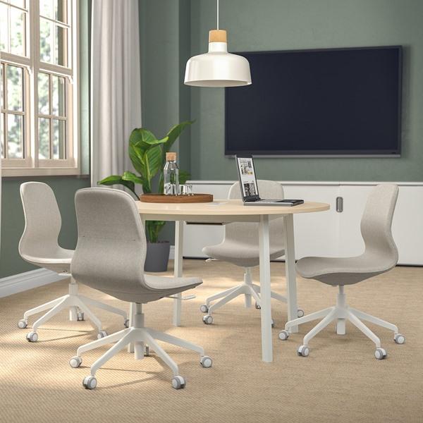 [IKEA/イケア/通販]MITTZON ミッツォーン会議用テーブル, 丸形 バーチ材突き板/ホワイト,120x75 cm[ID](79530389) |  | 02